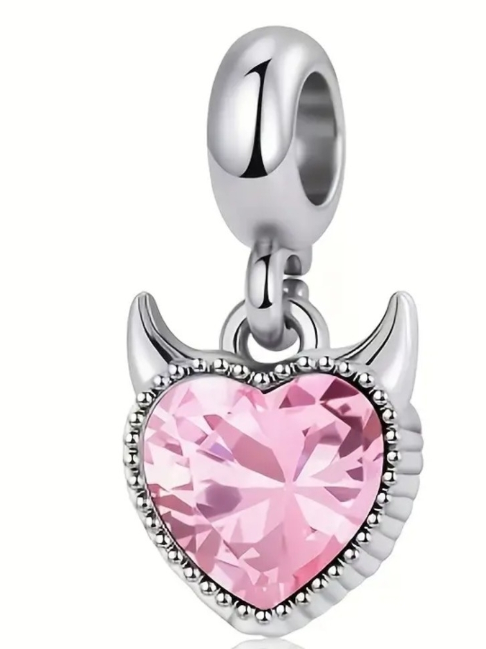Devil Charm with Pink Crystal